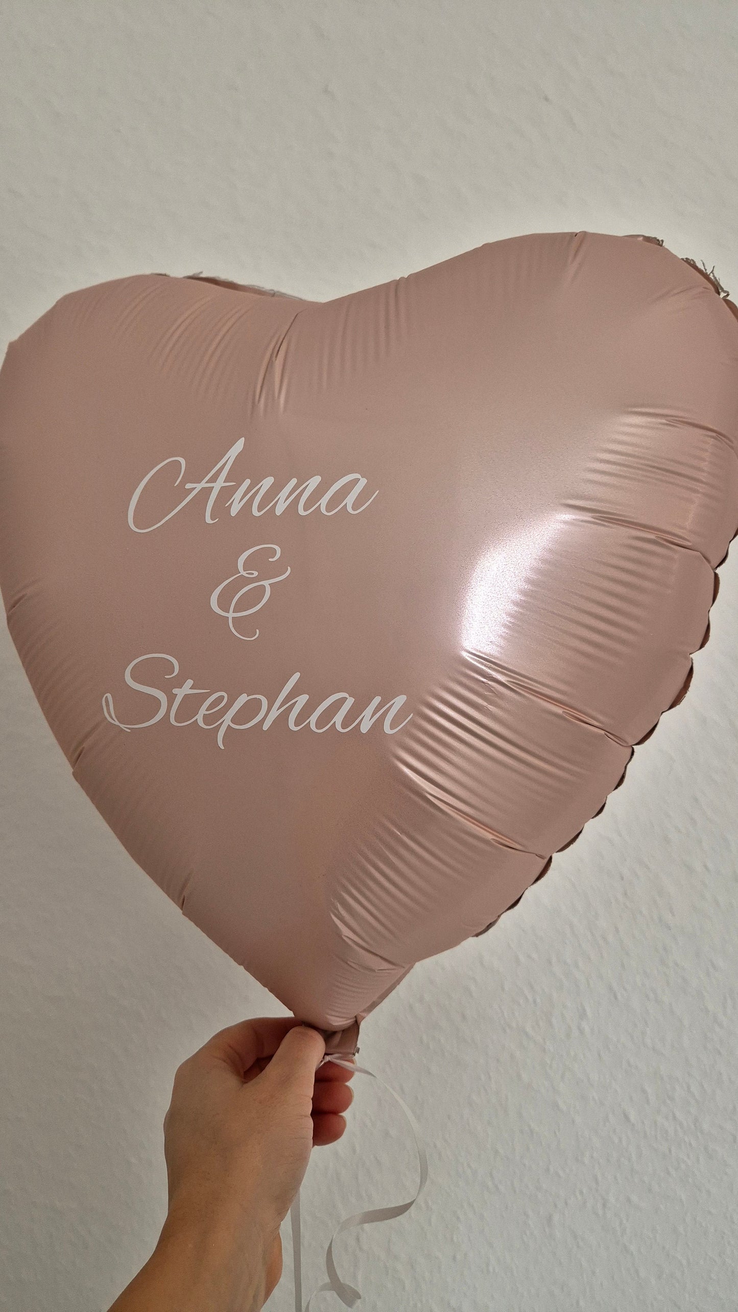 1 personalisierter Herzballon in Rosa