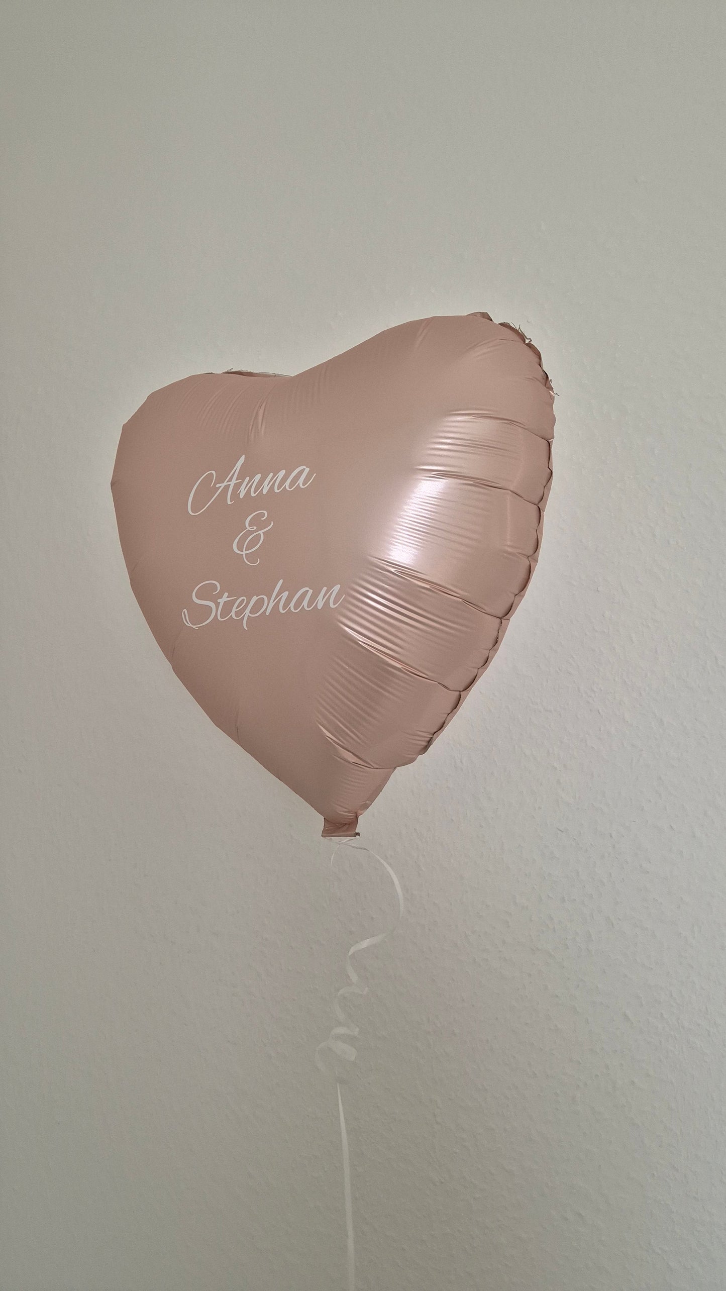 1 personalisierter Herzballon in Rosa